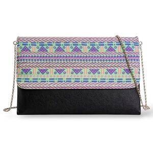 NWT Geometric Envelope Clutch Crossbody Chain Bag 13.5” Boho Time and Tru